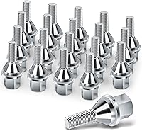 X4XZ 611-005 20pcs M12x1.25 Chrome Wheel Lug Nuts 25mm Thread 19mm Hex for Jeep Cherokee Compass Renegade Chrysler 200 Dodge Dart