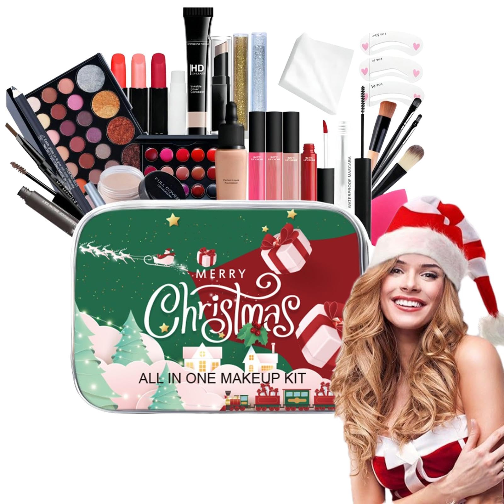 Makeup Set, Makeup Kit, Portable Makeup Sets, Makeup Kit for Women, Multifunctional Cosmetic Supplies, All in 1 Makeup Kit with Storage Box, Portable Long Lasting Waterproof Makeup Sets for Christmas