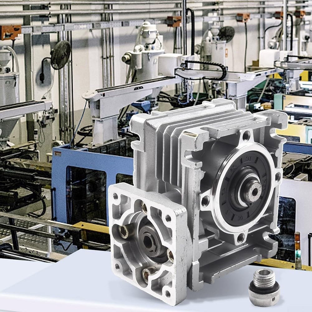 NMRV030 Schneckengetriebe RV030 Für NEMA 23 Schrittmotor 5:1-80:1 Übersetzung 14Mm Ausgang Aluminium Industrie Automatisierung(ratio 50:1)