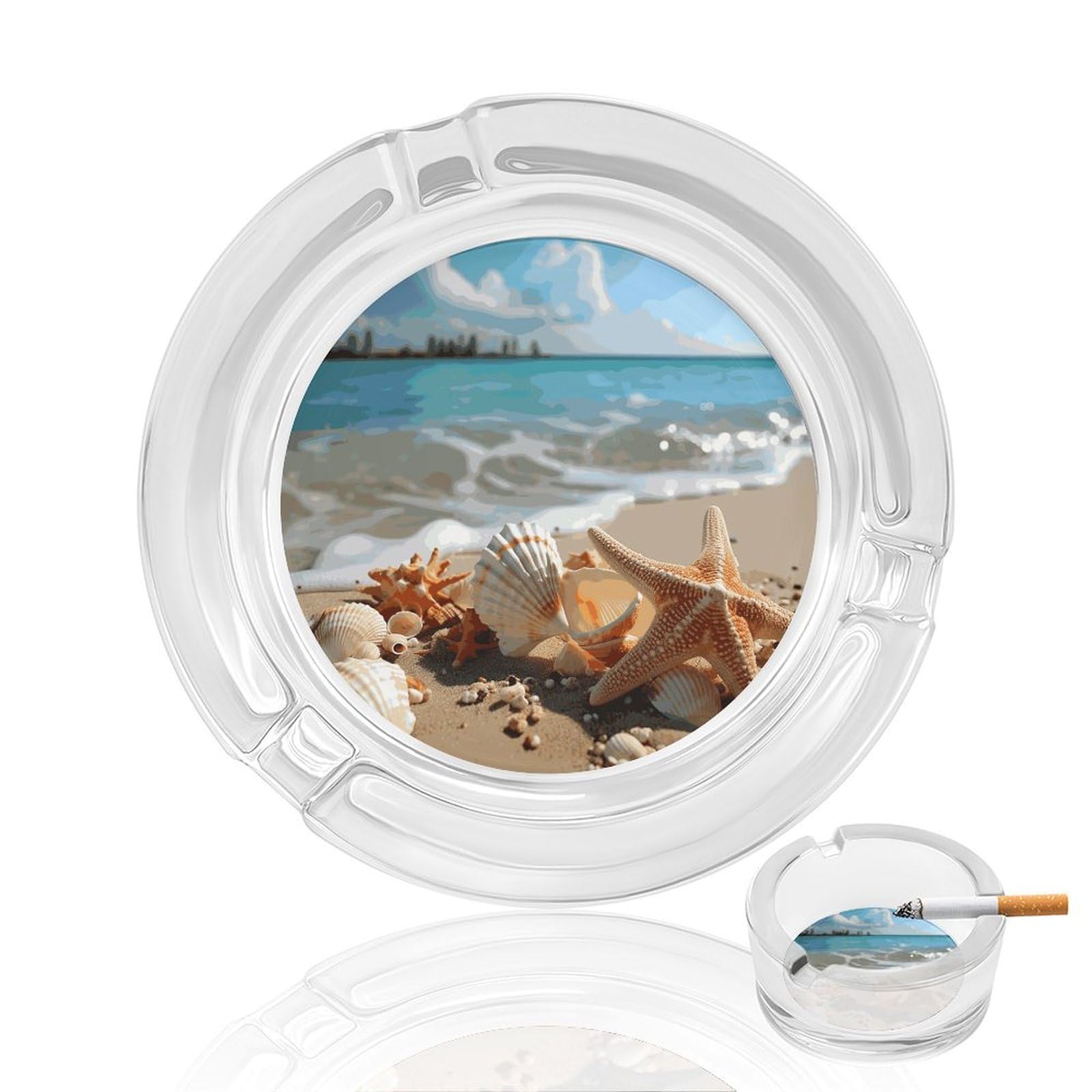 Cendrier en verre pour la maison style étoile de mer haut de gamme