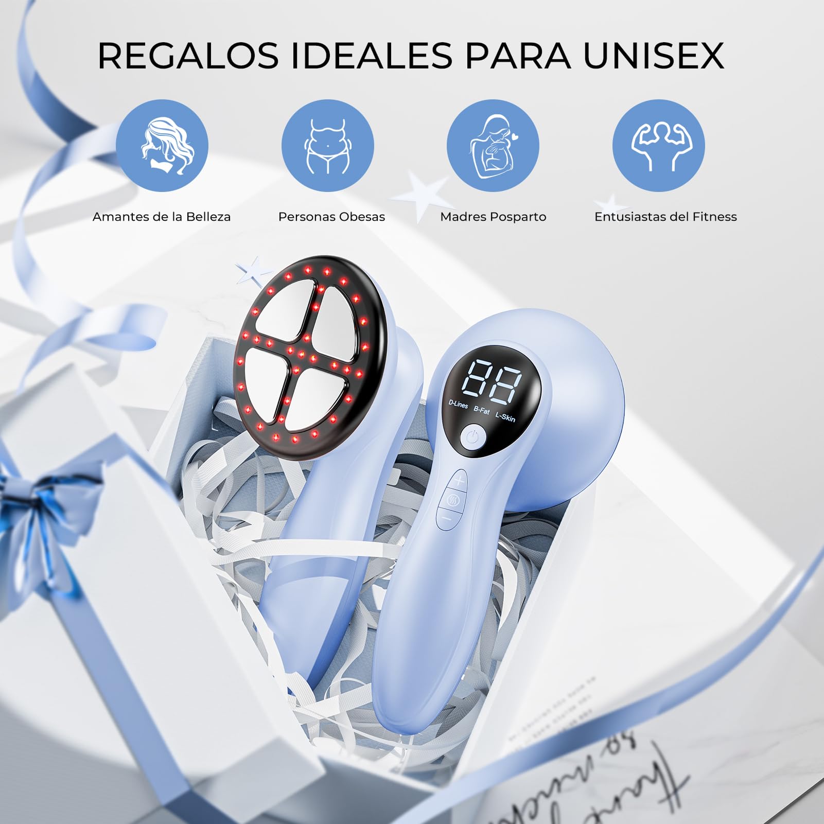 Masajeador Anticelulítico, Celulitis Masajeador Electrico para Masaje de Cintura, Abdomen, Glúteos, Brazos, Piernas y Espalda (Azul)
