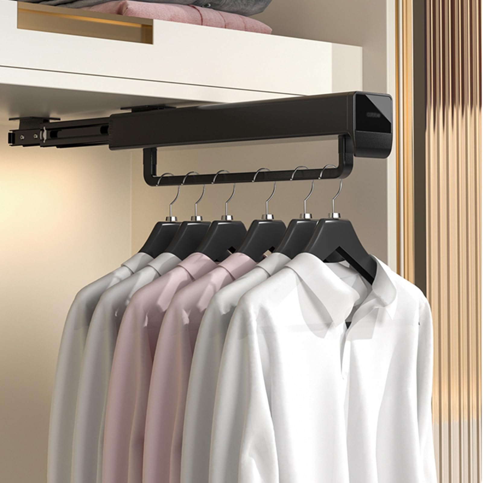 Porte-Cintres Coulissant Extractible - Gain De Place Pour Placard, Cuisine, Salle De Bain