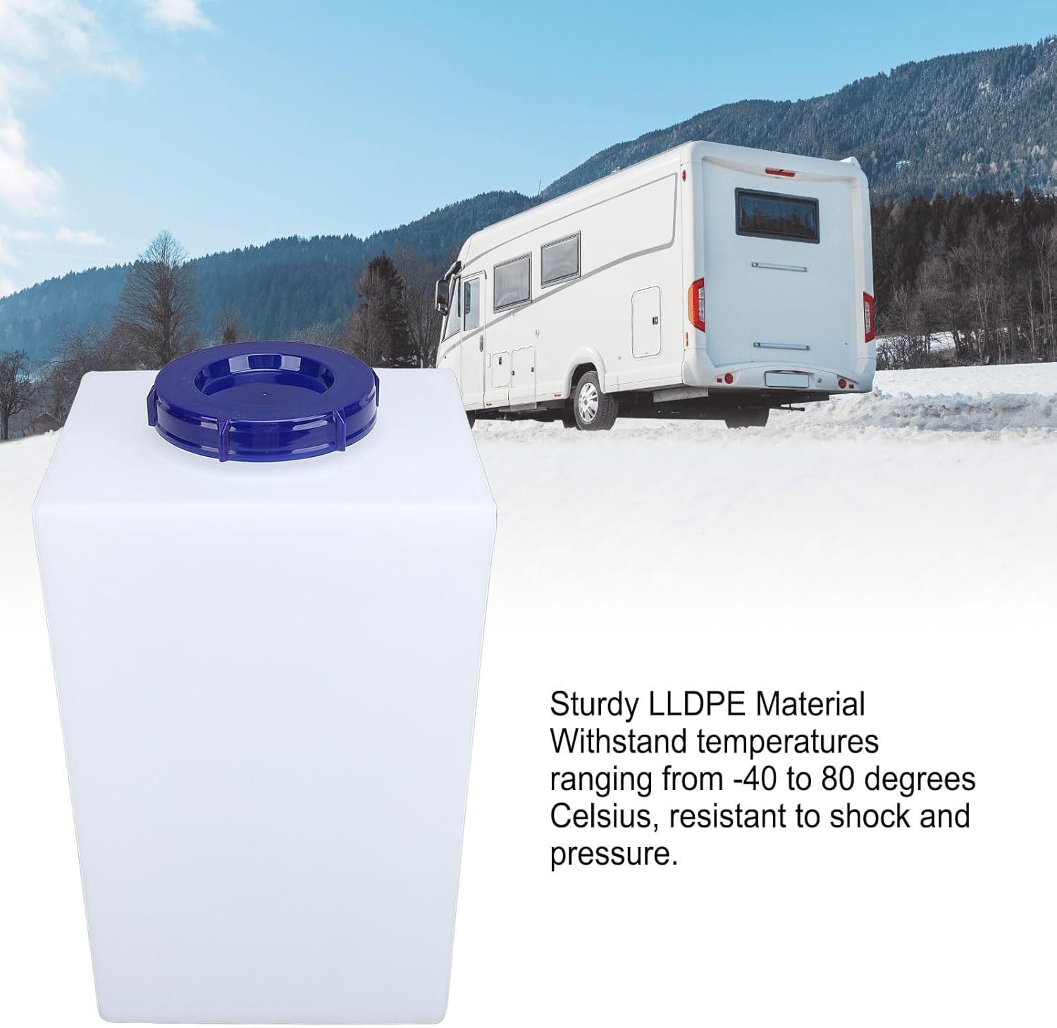 LICOME 5 Gallon RV Fresh Water Tank with 100mm Large Inlet,Leak Proof Design Seamless Construction Double Layer Guard for Trailer Boat Yacht