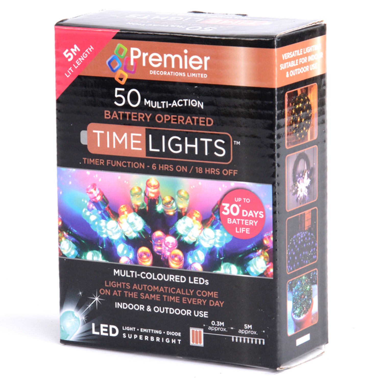 Premier LB112382M 50 B-O MULTI LED LIGHT, Multicoloured, 50 LED's - Image 2