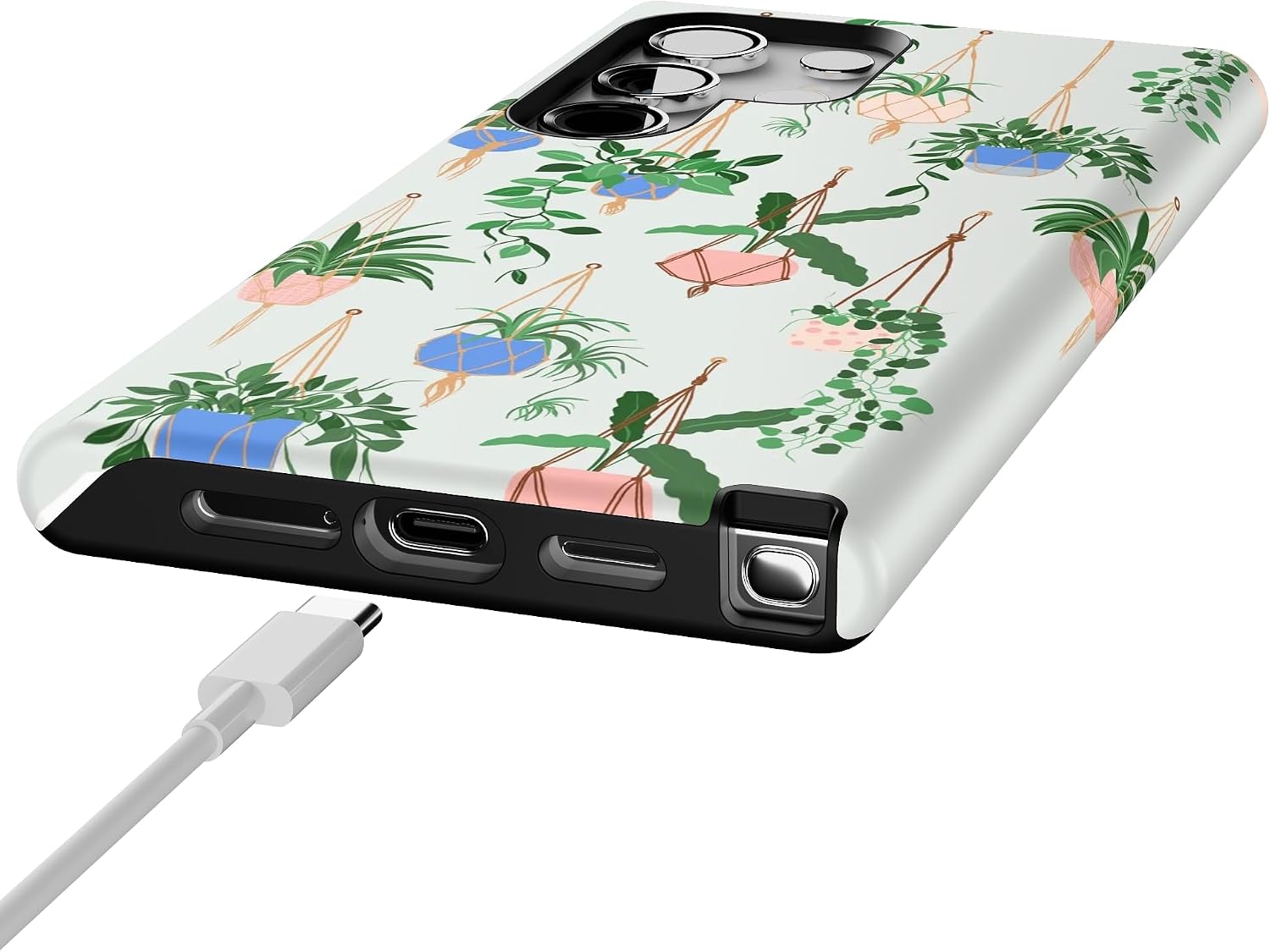 Casely Galaxy S24 Ultra Case | Hanging Around | Potted Plants Floral | Essential Slim Dual-Layer Protective Design