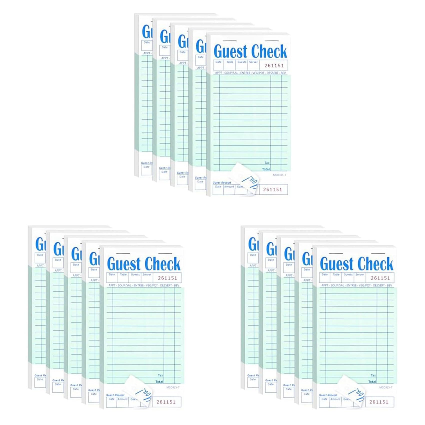 Carnet de Commande de Restaurant Vert : Blocs-Notes de Serveur 50 Feuilles