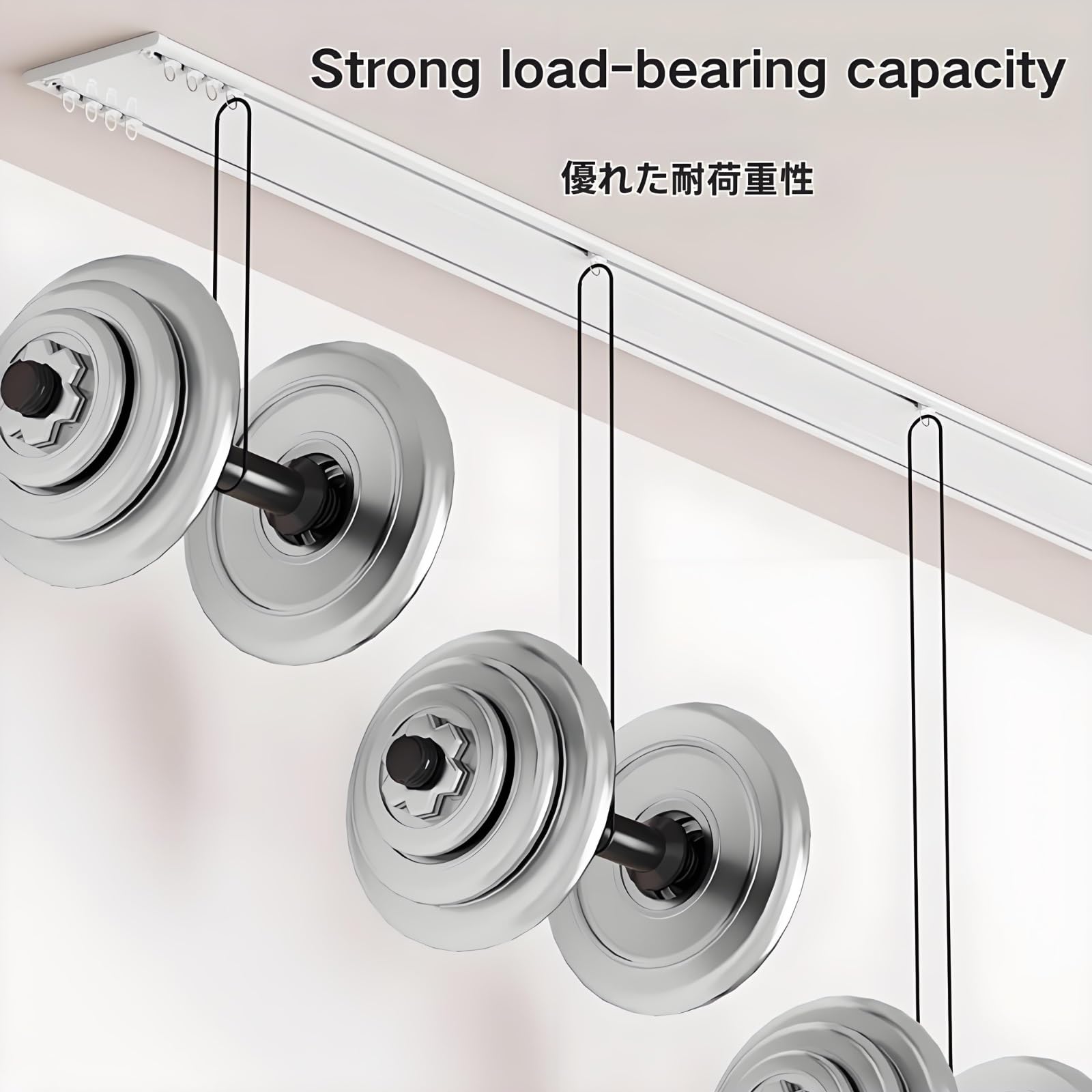 Silent Double ain Track - Soporte de techo con sistema de barra de aluminio Hoo Adjuble de 3 a 14 pies para separadores de habitaciones, sala de estar, hotel, bronce de 1,9 m / 6.2ft