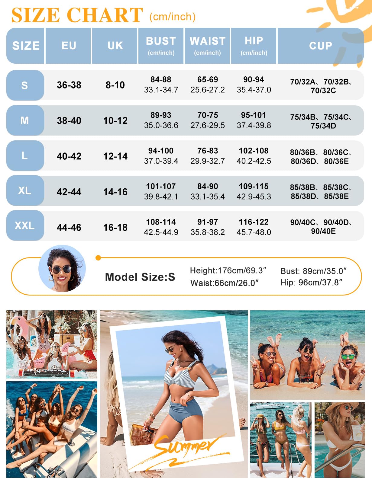 Nadeer Maillot De Bain Femme 2 Pieces Ensemble Bikini Col en V Slim Contrôle du Ventre Deux Pièces Élégant en Métal Doré Swimsuit Swimwear de Plage Été