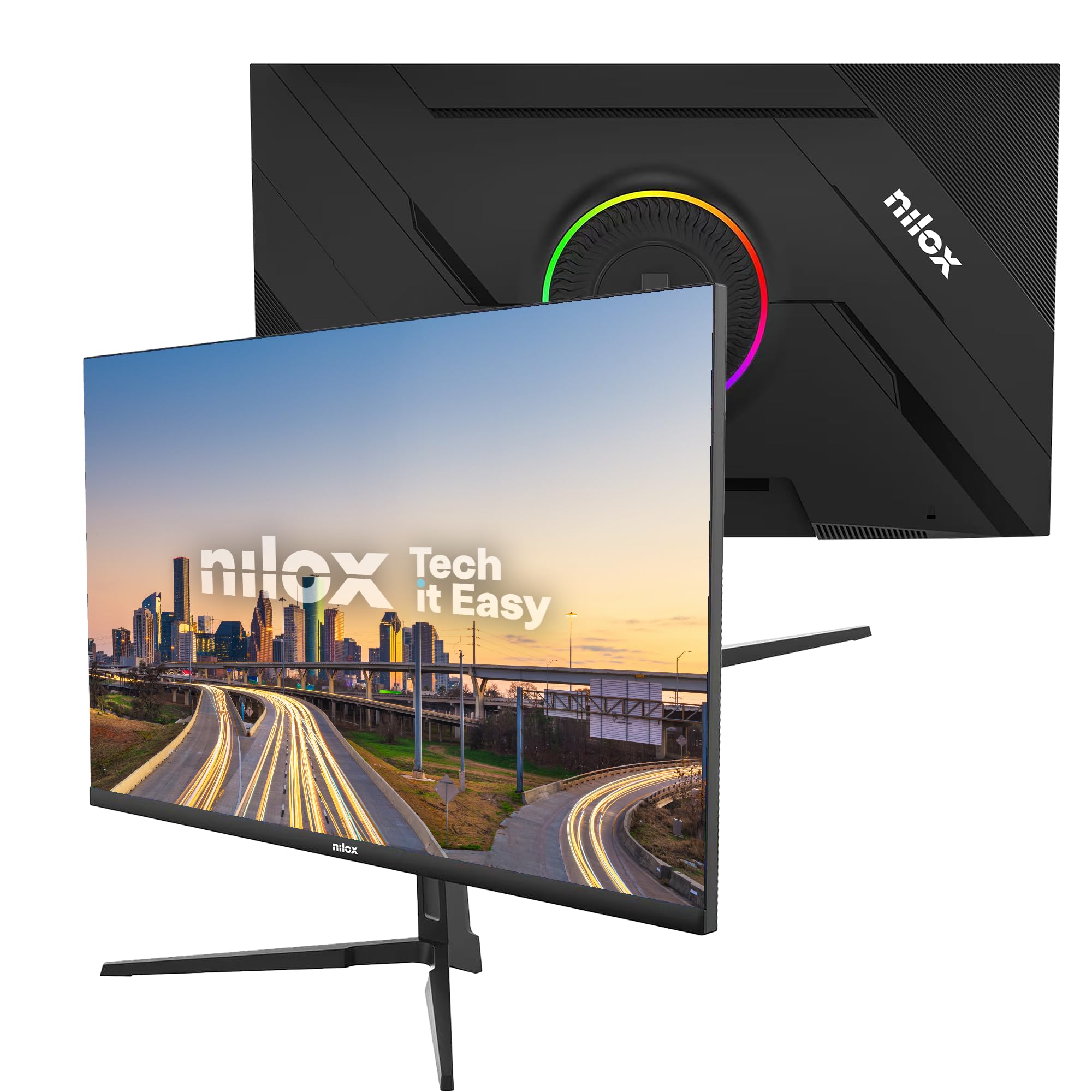 Nilox NXM322K1001 Monitor Gaming 32'' 2K QHD 2560×1440 IPS, Frecuencia 100 Hz, Tiempo de Respuesta 4 ms, Salida de Audio de 3,5 mm, Conexiones HDMI/DP, VESA 100×100 mm — view 2