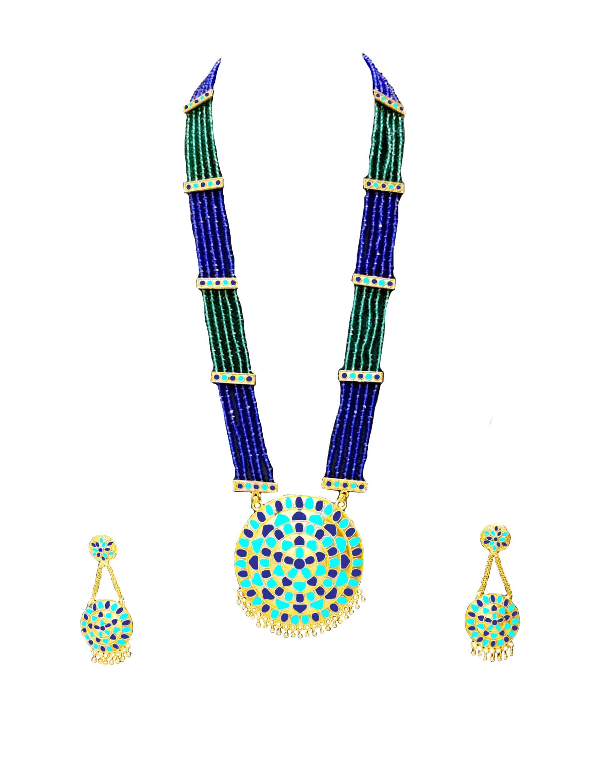 BALAJI GOLD Assamese Traditional Blue Meenakari Japi Jewellery Set 2326 (B0CRBLM85X) Amazon Price History, Amazon Price Tracker