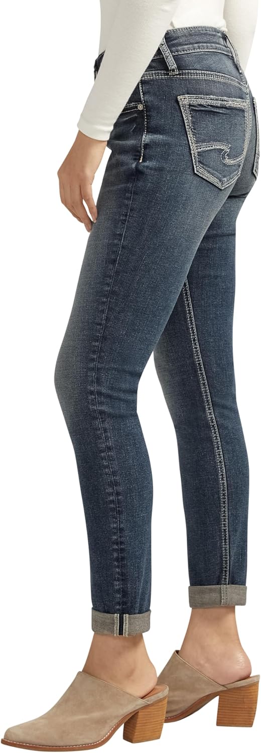 Silver Jeans Co. Women’s Girlfriend Mid Rise Slim Leg Jeans