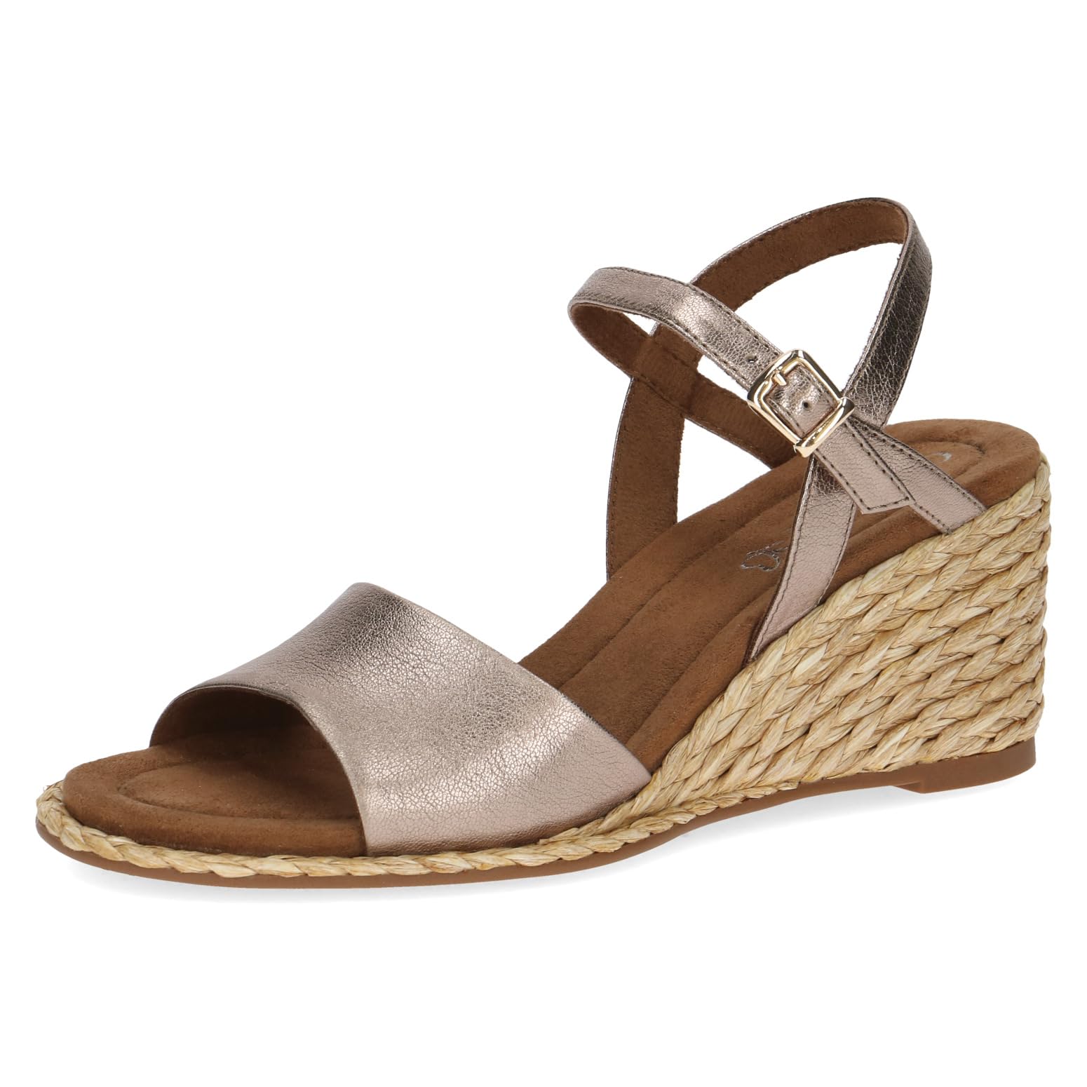 CAPRICE Women Sandals with Heel Leather Straps, Beige (Taupe Metallic), 6 UK