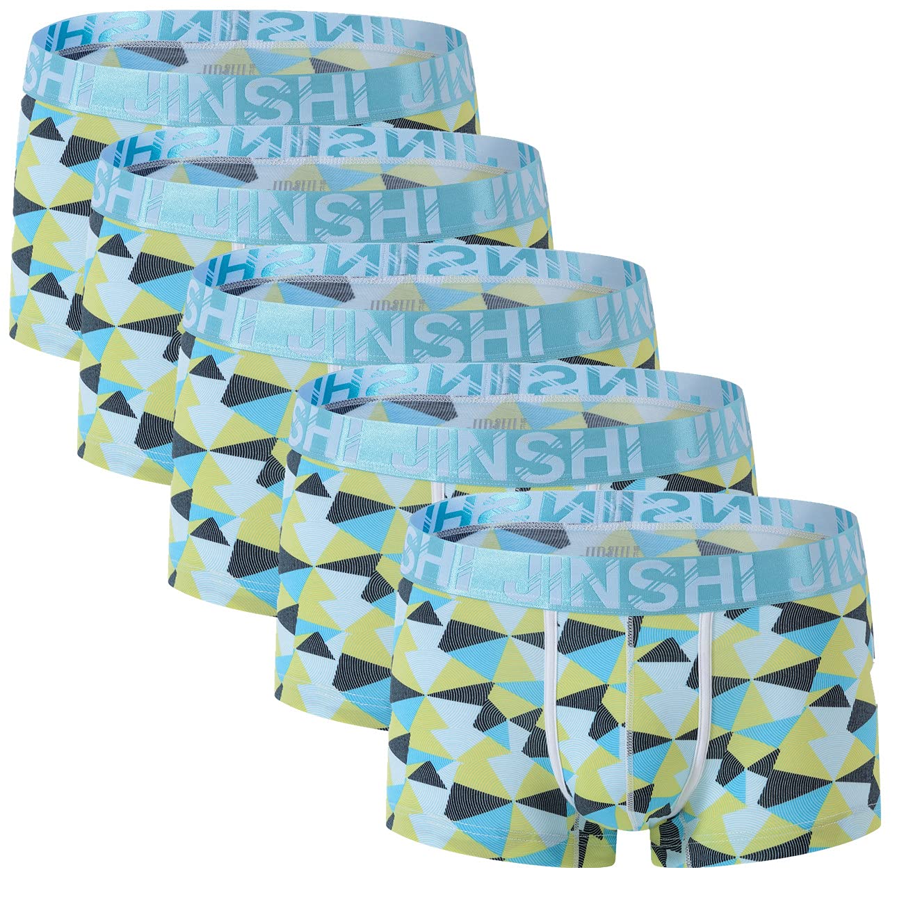  JINSHI Men's Breathable Stretch Boxer Briefs 5 Pack for Men Short Leg Underwear
| JINSHI Men's Stretchable Boxer Briefs