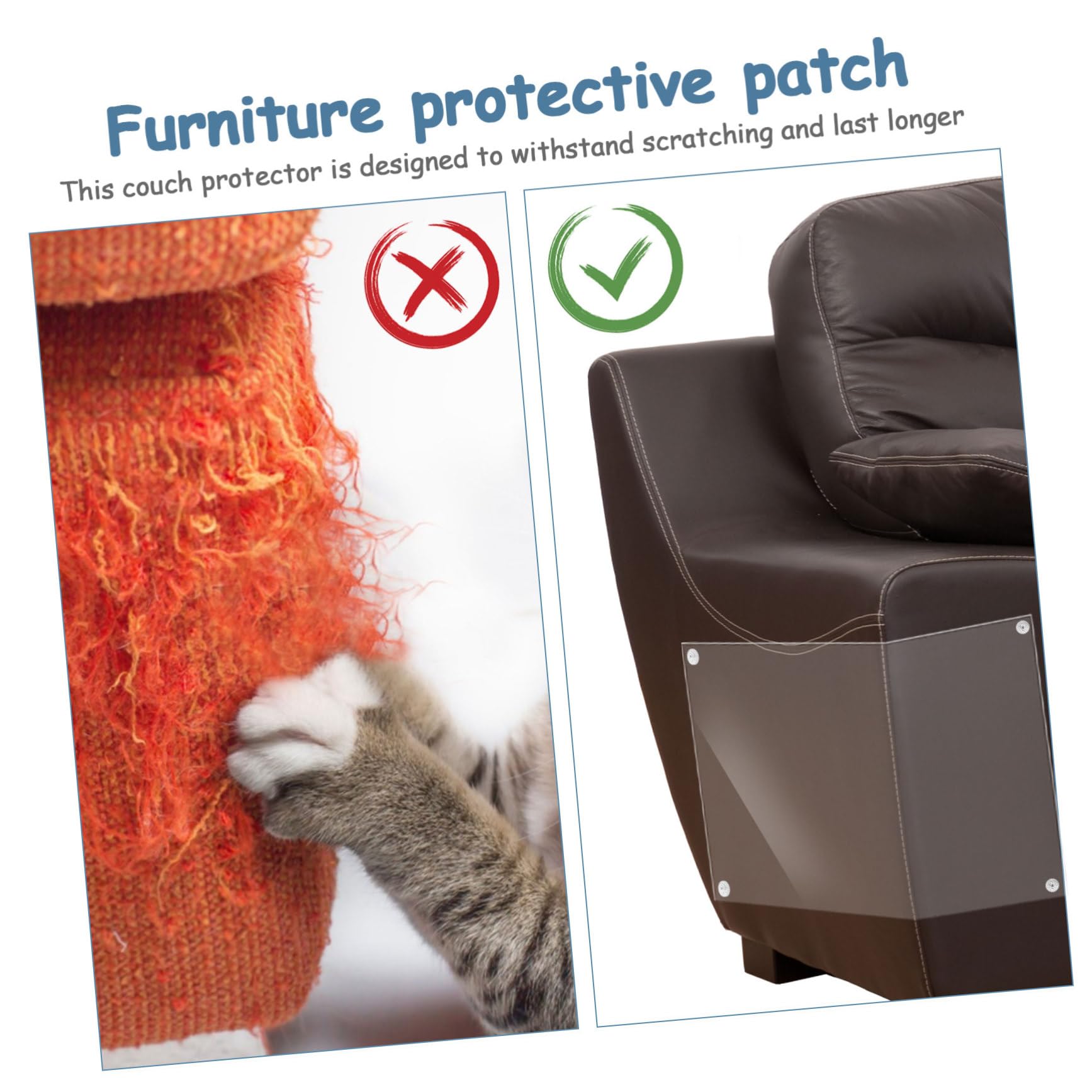 15piezas Pegatina Antiarañazos Transparente para Sofá Protector De Muebles para Gatos Protectores con Alfileres Disuasorio De Arañazos para Muebles De Sala De Estar