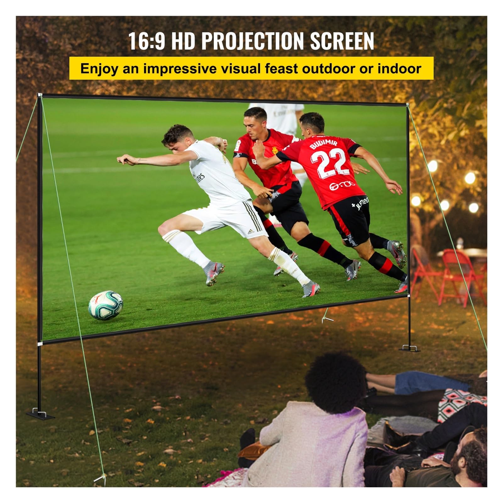 Pantalla De Proyector 180 Pulgadas con Soporte