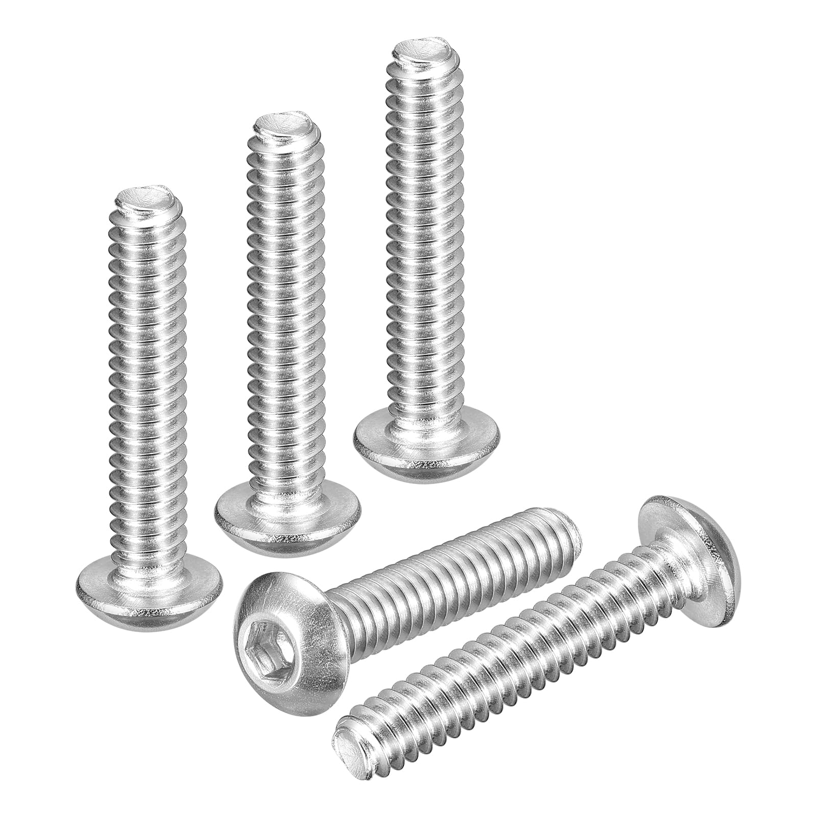 DTGN #10-24x3/4" Button Head Socket Cap Screw 50Pcs 304 SS Whitewashed — image 1