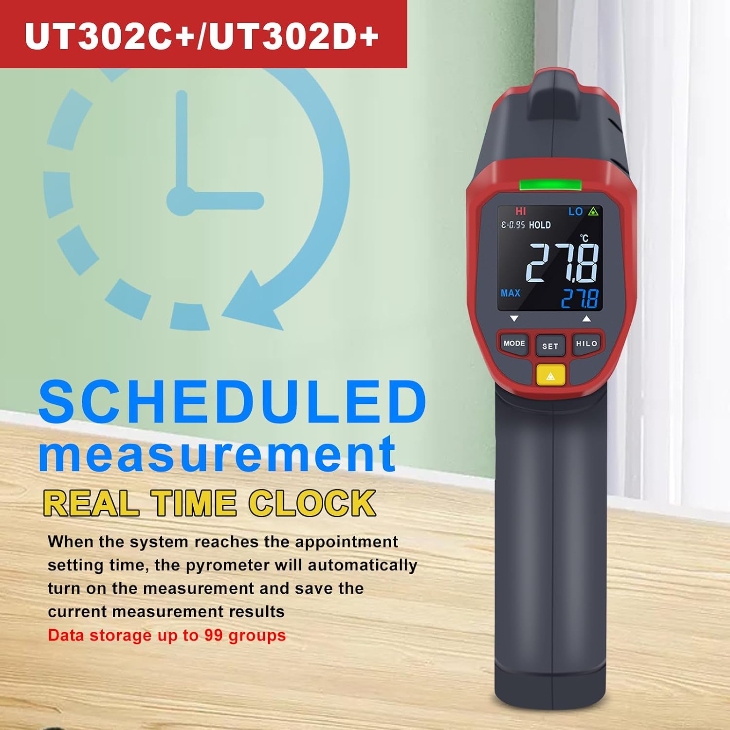 UNI-T UT301A+ UT302A+ UT303A+ UT301C+ UT302C+ UT303C+ UT301D+ UT302D+ UT303D+ Non-Contact Industry Thermometer Infrared Digital Thermometer(UT302A+)