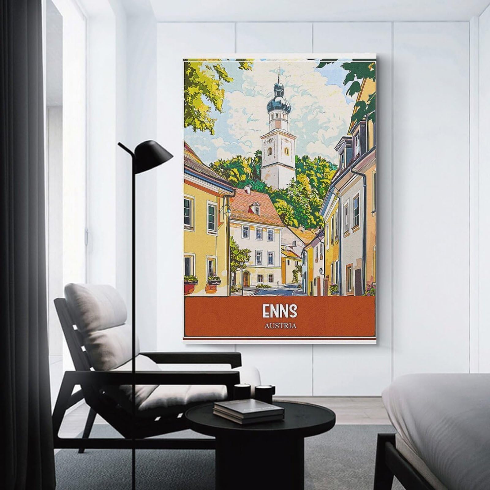 Junmoney Enns Austria Travel Wall Picture Print 16x24inch(40x60cm), for Picture Wall Styling in Lounge Or Bedroom, Ideal for Building A Coordinated Art Wall