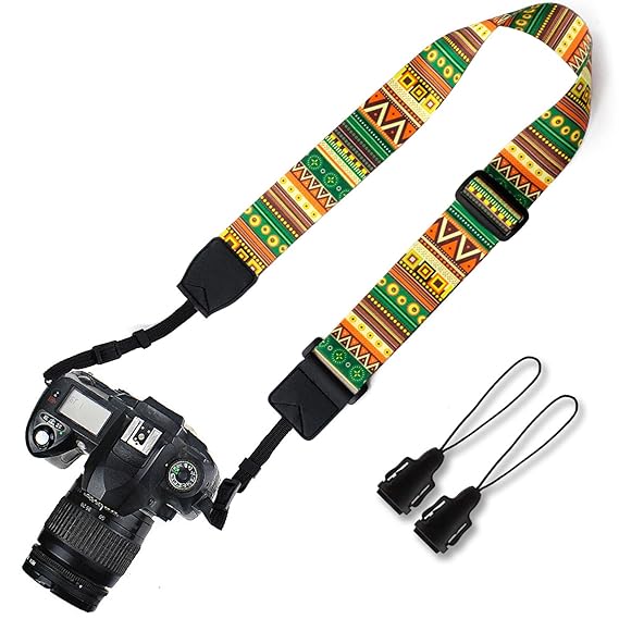 Elvam Camera Adjustable Neck Shoulder Belt Strap for Men/Women Compatible with Universal DSLR/SLR/Digital Camera/Instant Camera - Indian Style