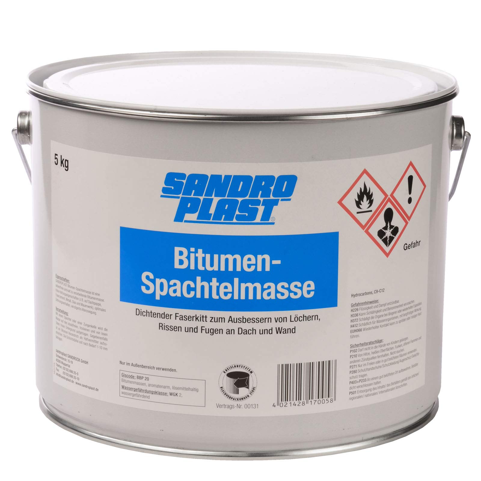 Sandroplast Btumen Spachtelmasse 1kg Dach Btumenspachtel Dachdcht