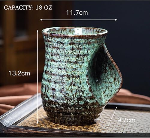Miniatura 2 de Taza calentadora de manos de cerámica de 18 onzas, taza de café, taza de té, mantiene tus manos calientes, cómodo calentador de manos, apto para