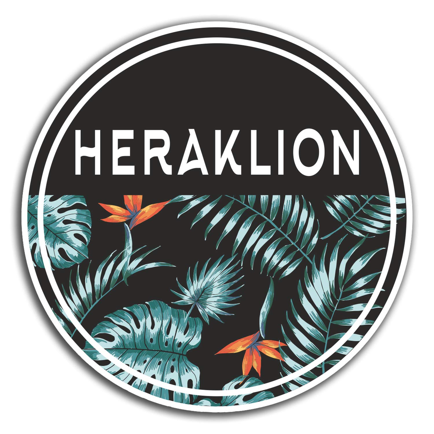 Destination Vinyl Ltd Multi 2 X 10Cm Heraklion Greece Vinyl Stickers - Travel Sticker Laptop Luggage #32414 (10Cm Wide)