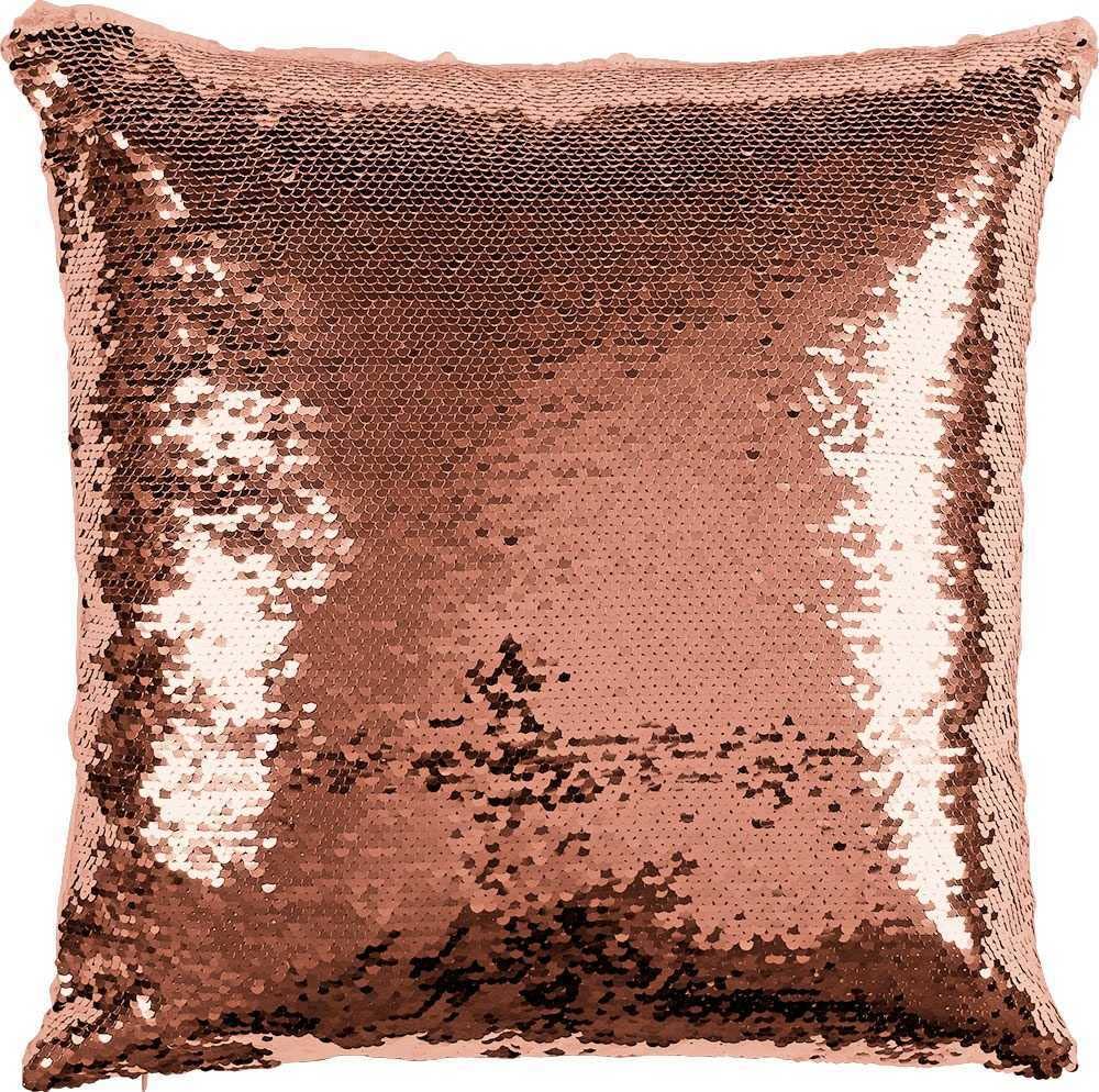Rose Gold Vibrant Decorative Glitzy Sequin & Comfy Satin Solid Throw Pillow Cover Shiny Cushion Case for Sofa Wedding/Christmas Décor