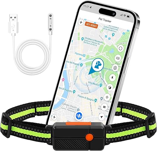 Wireless GPS Dog Fence Collar with 12-Month App Access, Real-Time Dog Tracker, H