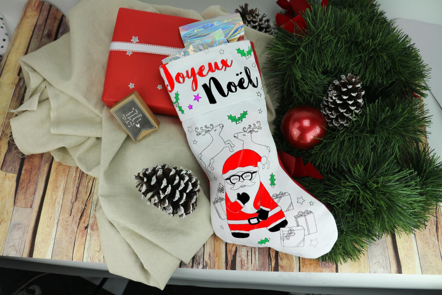 Kit De 12 Chaussettes De Noël En Feutrine – Activité Manuelle éducative Pour Enfants, DIY Créatif