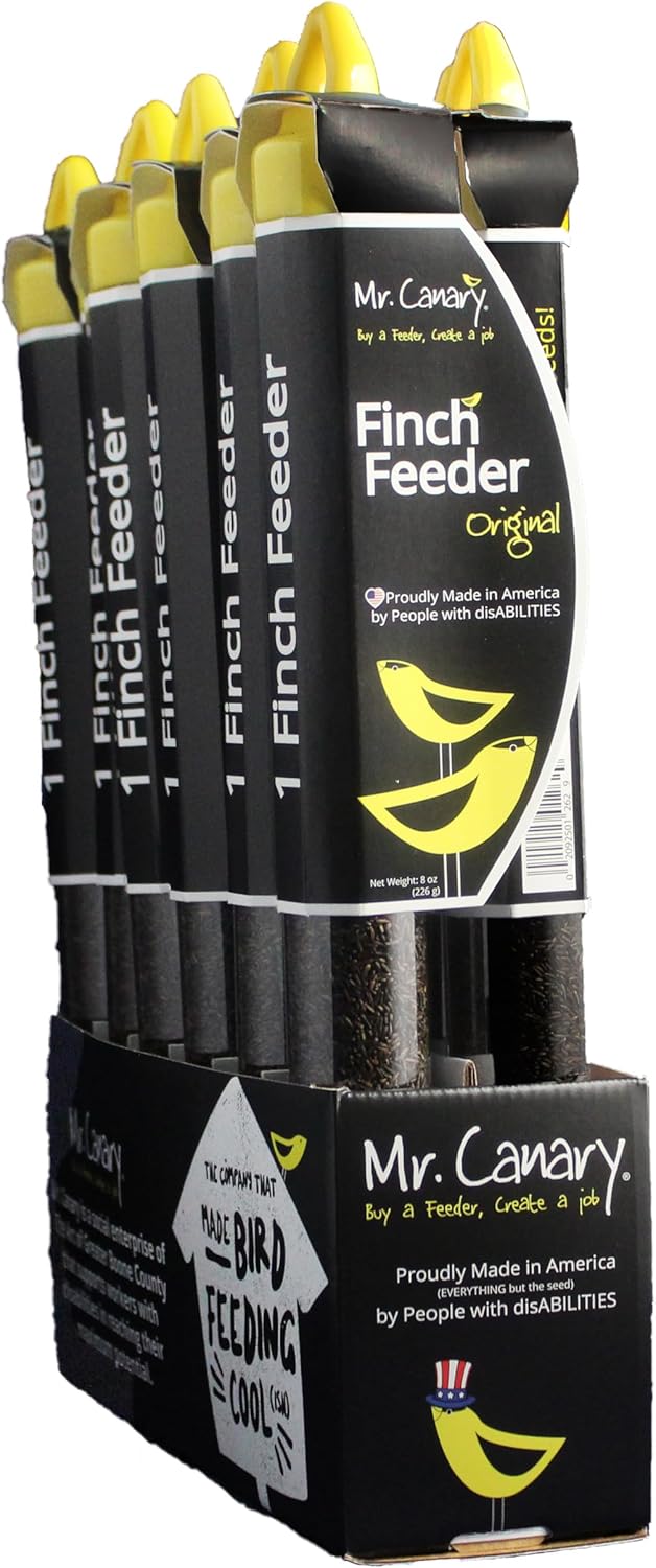 Mr. Canary 12ct, 8oz Original Nyjer Finch Tube Feeders