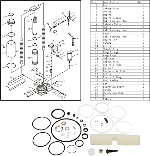 Miniatura 3 de Kit de reemplazo de sellos hidráulicos/neumáticos de botella hidráulica 5302-Mrk de 20 toneladas (paquete de 35), adecuado para reparaciones