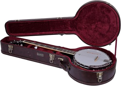 Miniatura 28 de Crossrock Funda de madera para guitarra Tweed para banjo resonador de 5 cuerdas (CR600BJTW) (CRW600BJTW) Tweed de vinilo,Negro -,Marrón