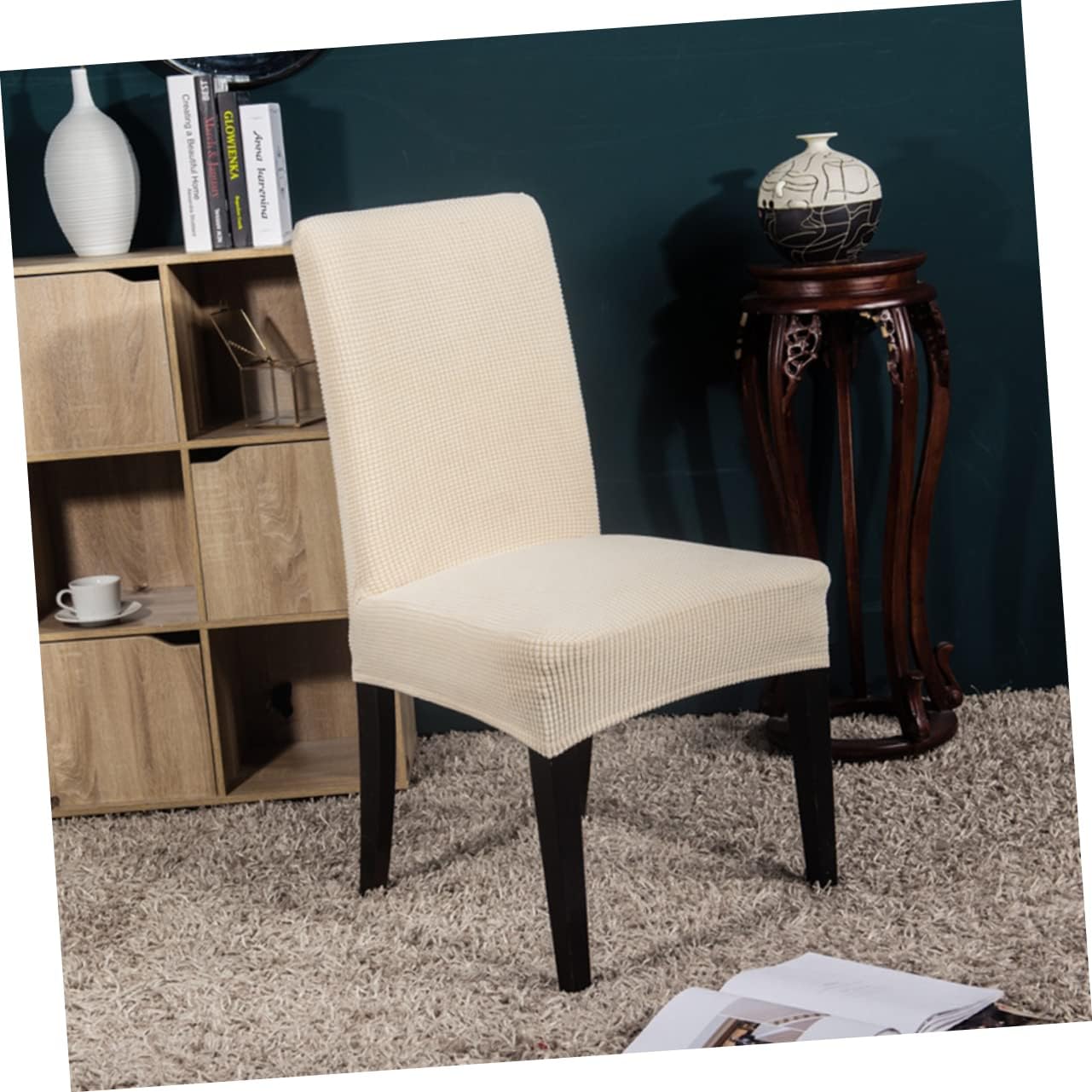 6pcs Chair Covers for Dining Room Stretchable Seat Protectors Elastic Chair Clean Full Coverage for Home Office