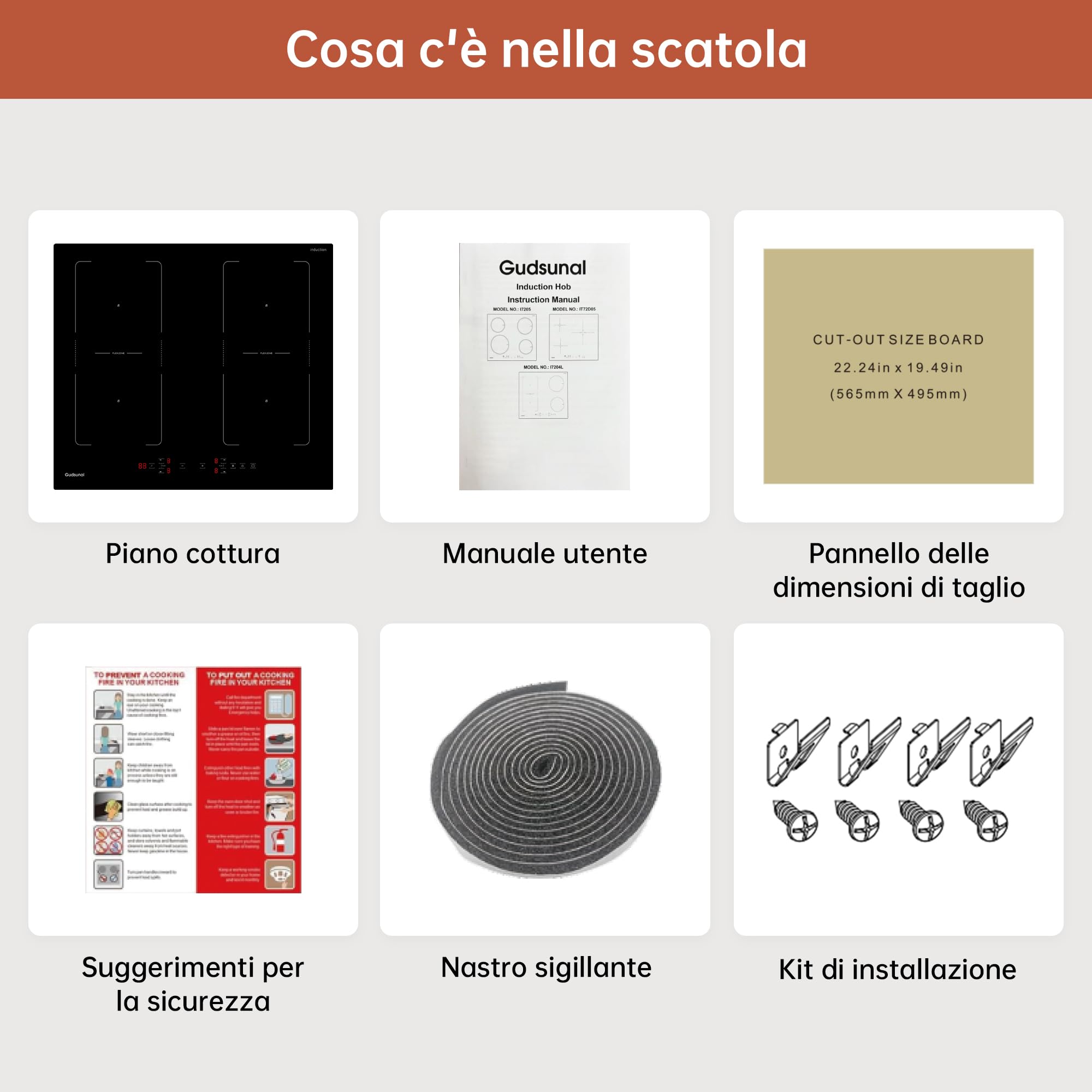 Piano Cottura a Induzione 4 Fuochi, 7200W, Funzione Dual Flex-Zone, Riscaldamento Continuo a Bassa Potenza, Riscaldamento Uniforme, Sicurezza Avanzata, Timer e Booster