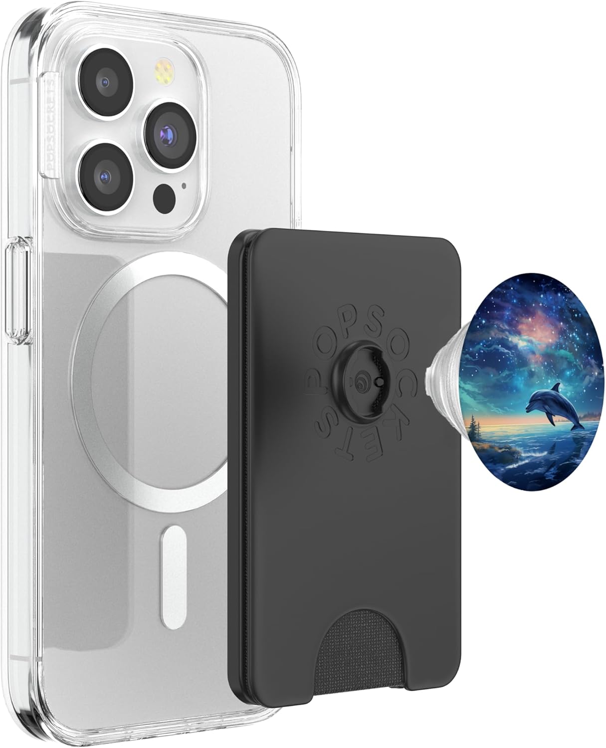 Galaxy Dolphin - Dolphins In Space PopSockets PopWallet for MagSafe