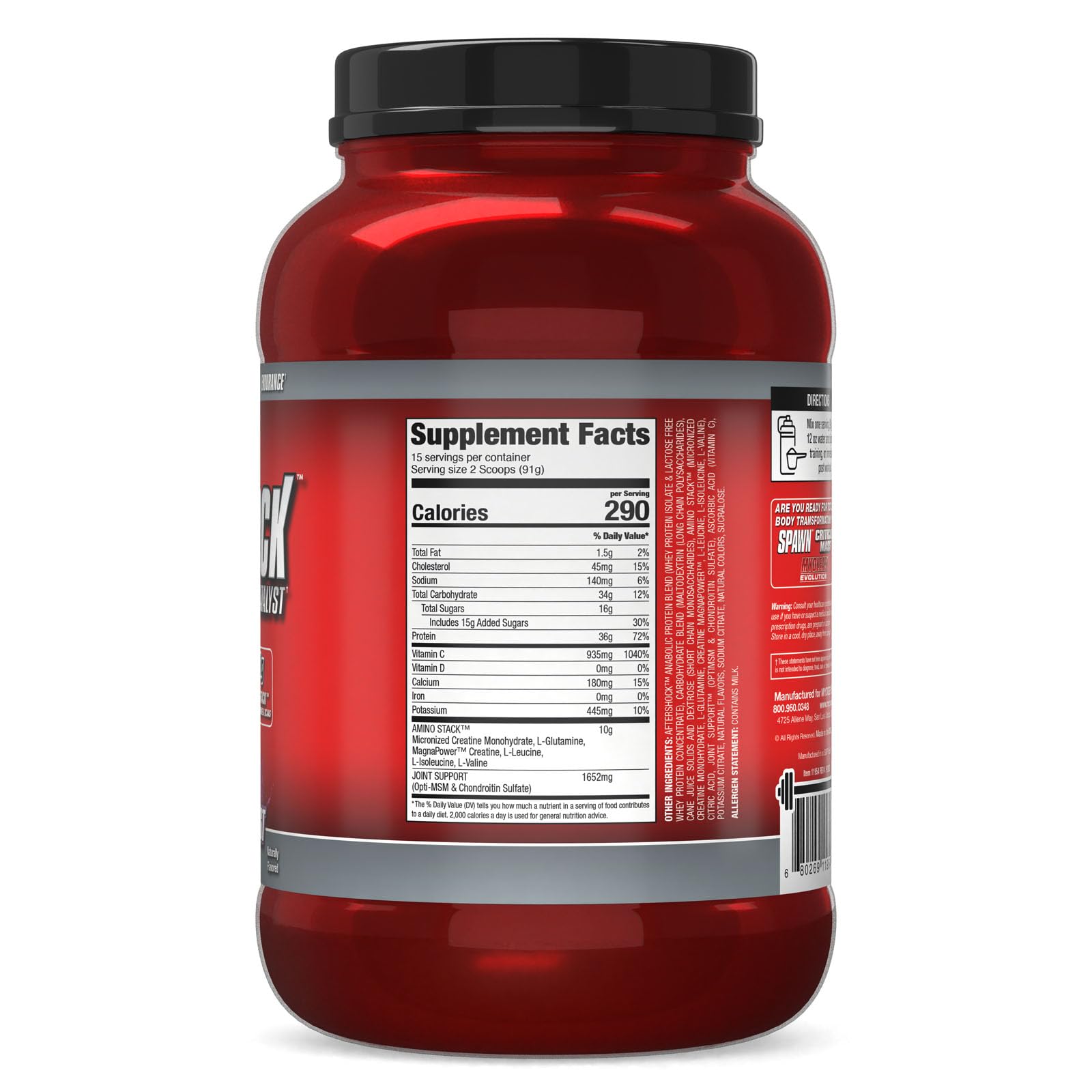 Myogenix Aftershock Post Workout — Muscle Growth Whey Protein Powder — Speeds Up Muscle Growth and Recovery — Supports Joint Health and Replenishes Glycogen — Wildberry Blast, 3 lbs — Amazon image 7