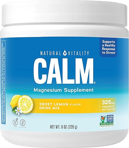 NATURAL VITALITY Mezcla de bebida de magnesio Sweet Lemon Calm de 8 onzas