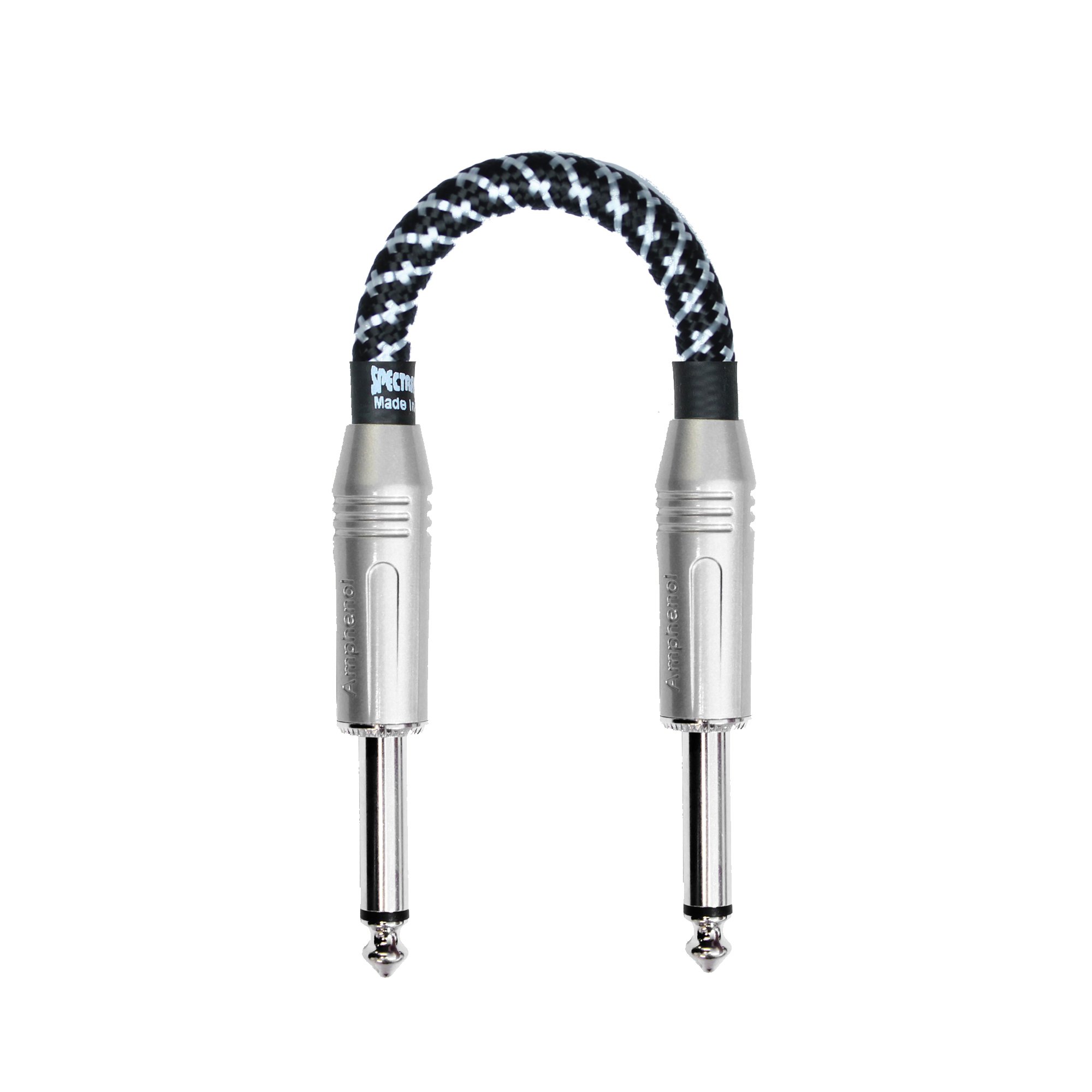 Spectraflex Braided Series Pedal Cable,12 Inch, Dual Straight Plugs, Black