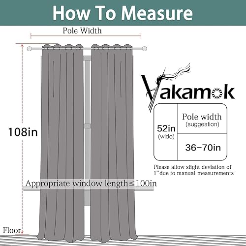 Miniatura 7 de Yakamok - Cortinas blackout para habitación, con ojales, térmicas, para oscurecer la habitación o sala, juego de 2 paneles