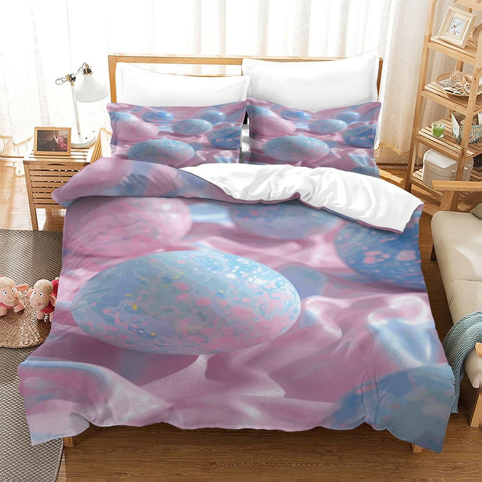 P1S9U7W5Y Fantasy Jellyfish 3D Printed Duvet Cover Set 3pcs Soft Microfiber Ocean Bedding Set Super king（260x220cm）