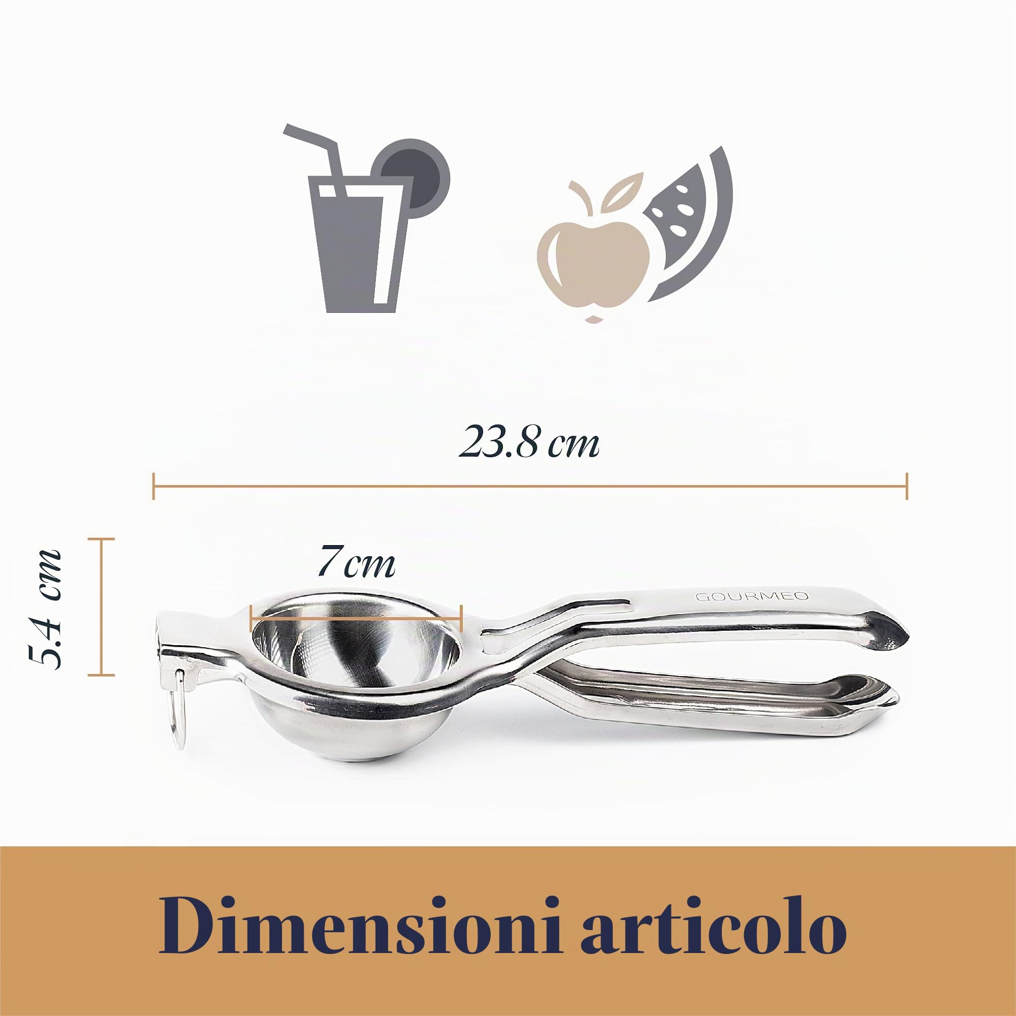 Pressa agrume manuale in acciaio inox – Pressa Agrumi manuale resistente alla lavastoviglie – Gomito messicano antiruggine
