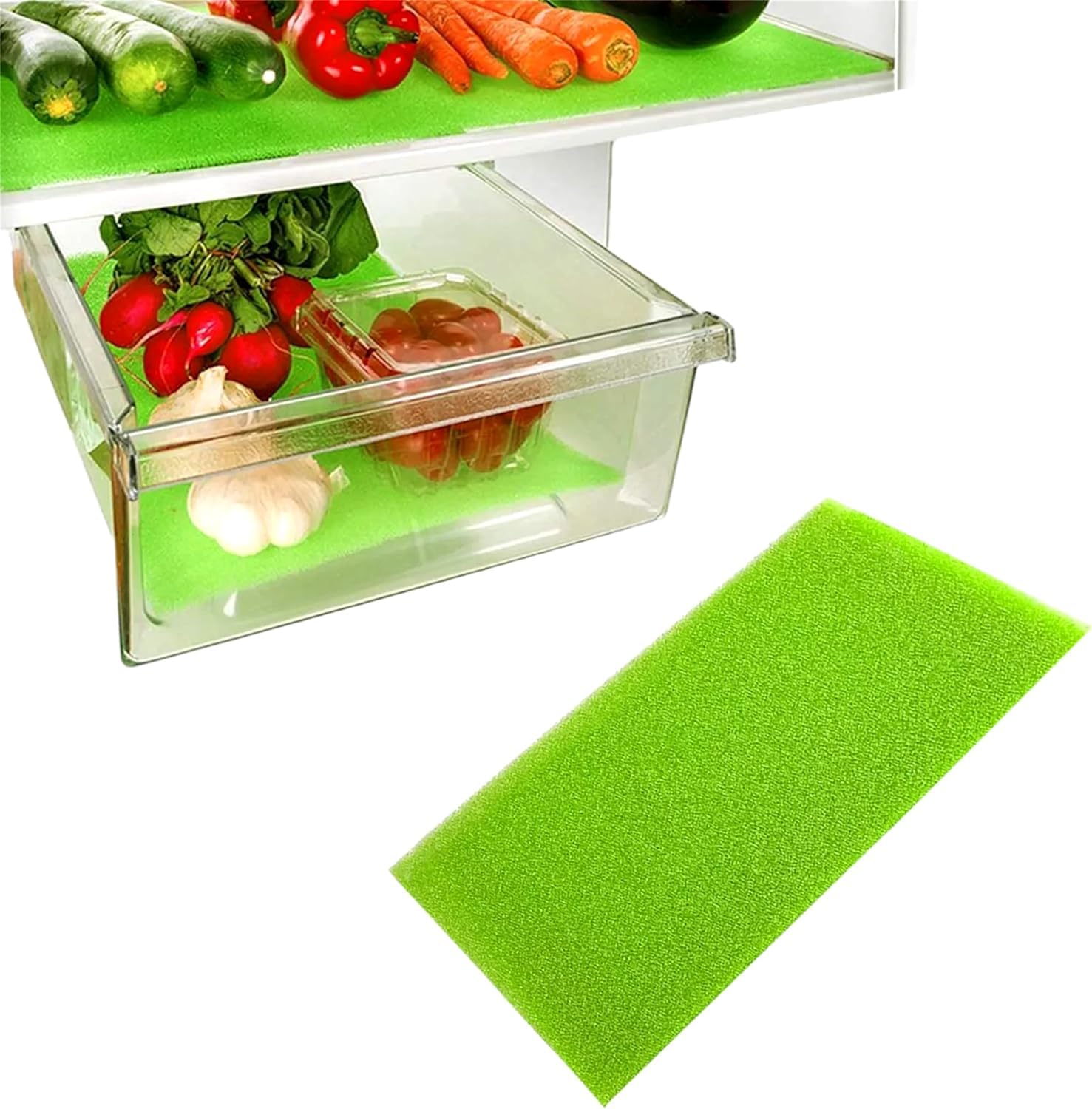 Fridge Liner Mats Pack of 4 – Antibacterial, Anti-Mould, Washable Fresh Food Saver Pads for Refrigerator Salad Drawers, Kitchen, Cabinets & Home Storage