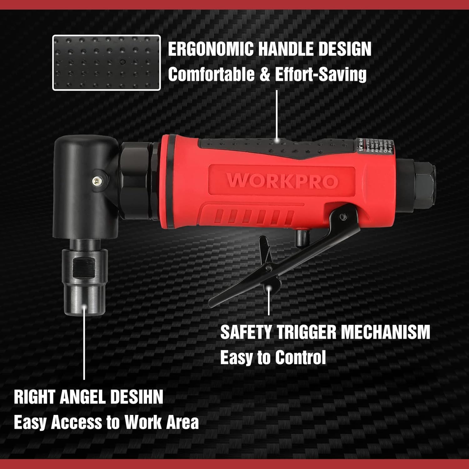 WORKPRO 1/4-Inch Air Angle Die Grinder & WORKPRO 101-pieces Sanding Discs Set