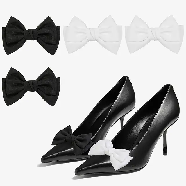 Clips de satén para zapatos con lazo, elegantes para bodas y fiestas