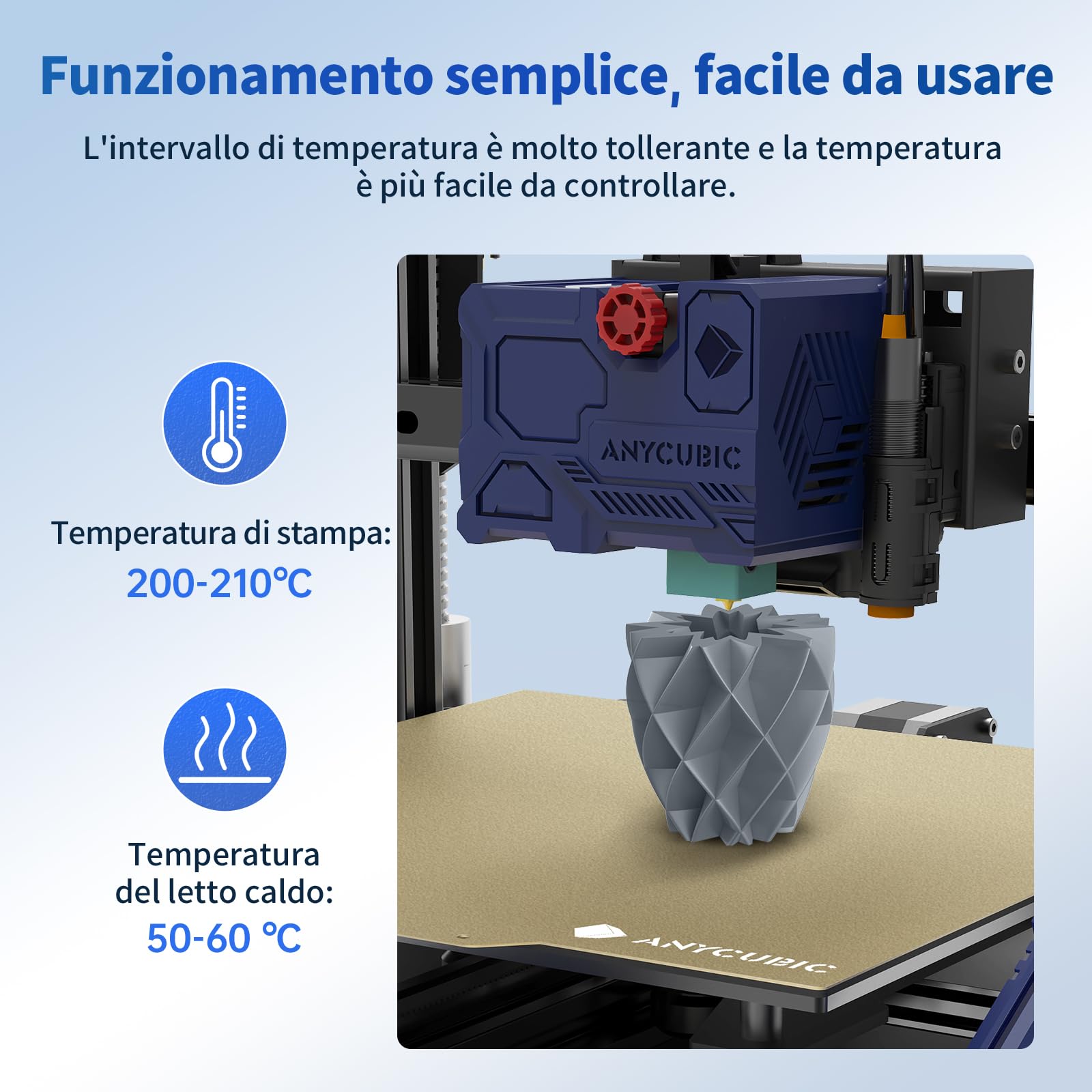 ANYCUBIC PLA Filamento per Stampante 3D, RFID Filamento PLA per Stampante 3D 1,75 mm Precisione Dimensionale +/- 0,02 mm(Blanco Brillante,Grigio Strutturato,2KG