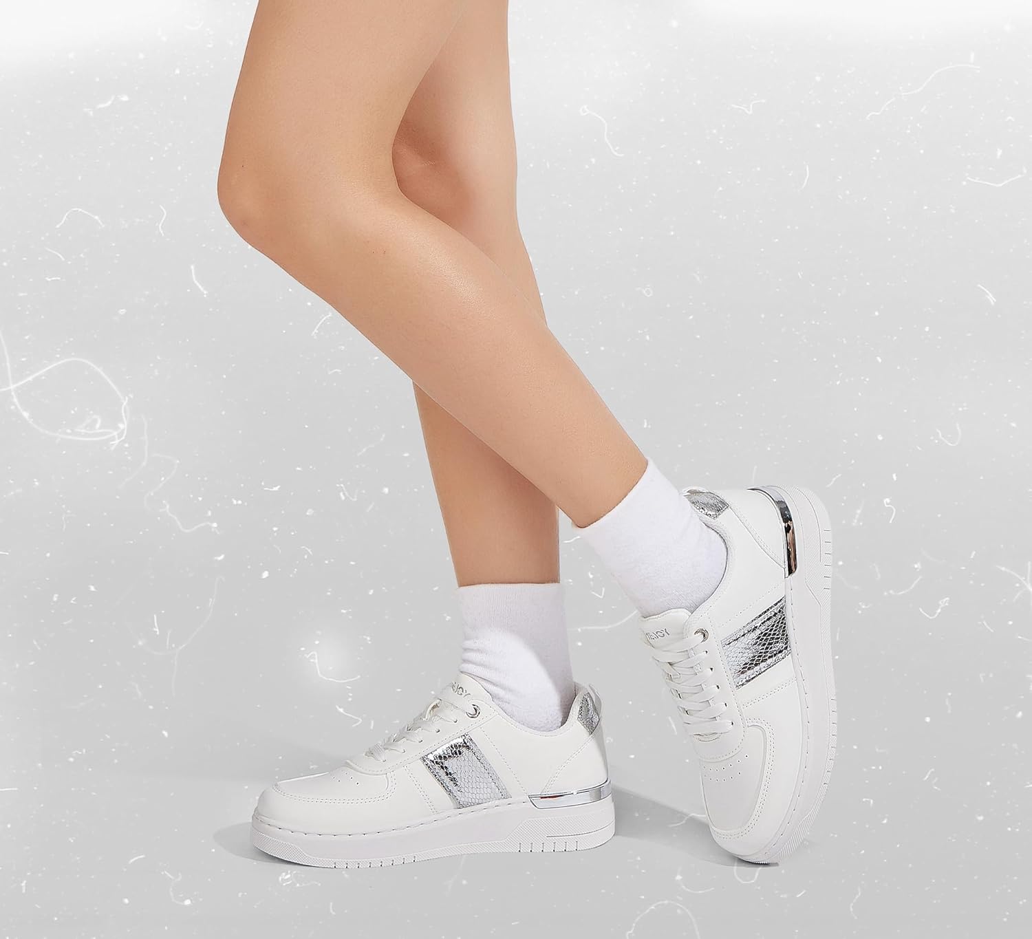 TIMEJOY Women's Platform Fashion Sneakers Retro Casual Walking Tennis Shoes Low Top Lace Up Comfort Non Slip Footwear - Image 2