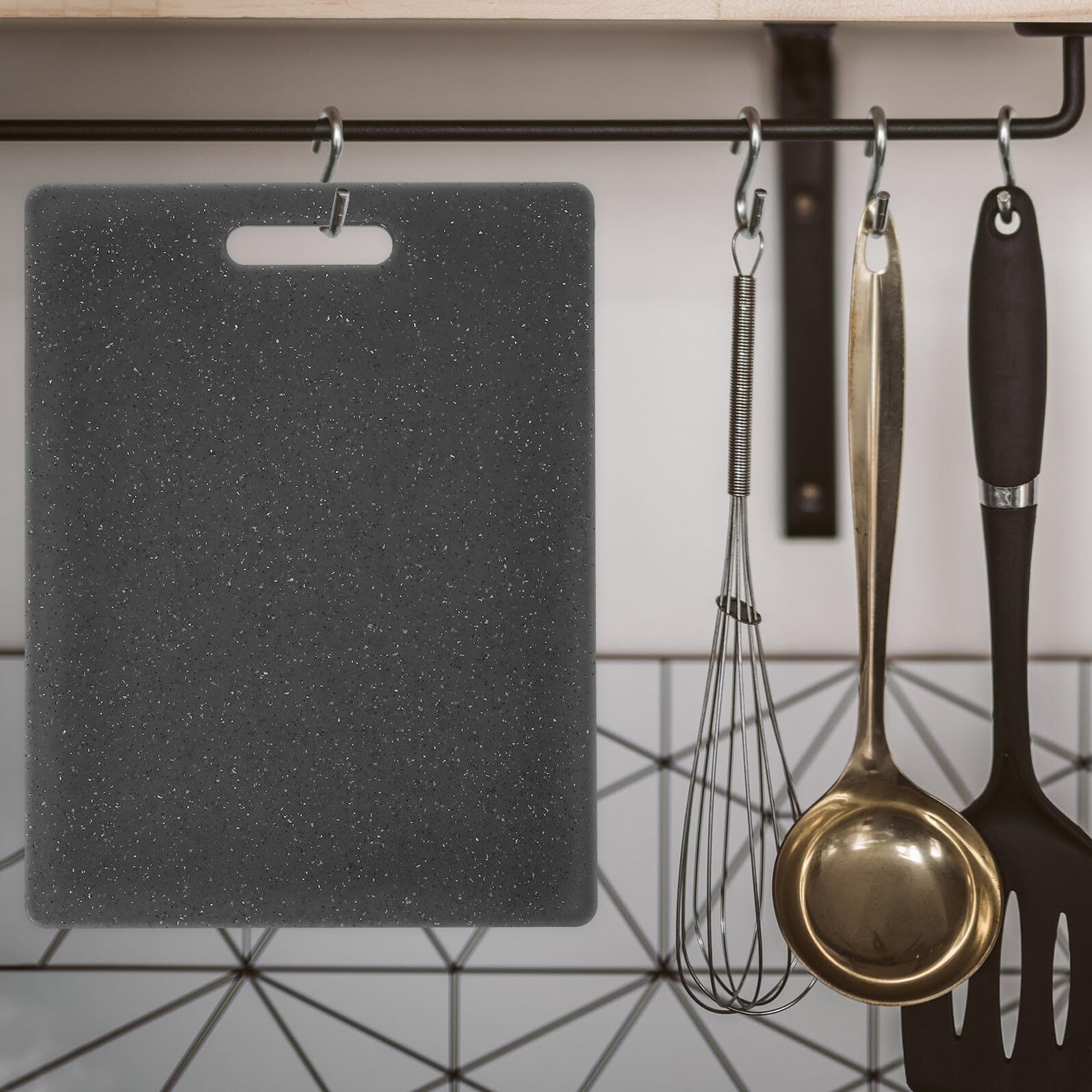 Set di 3 Taglieri da Cucina Neri in Plastica Riutilizzabili | Versatili per Uso Domestico, Formato Compatto, Facili da Pulire e Adatti a Preparazioni Quotidiane