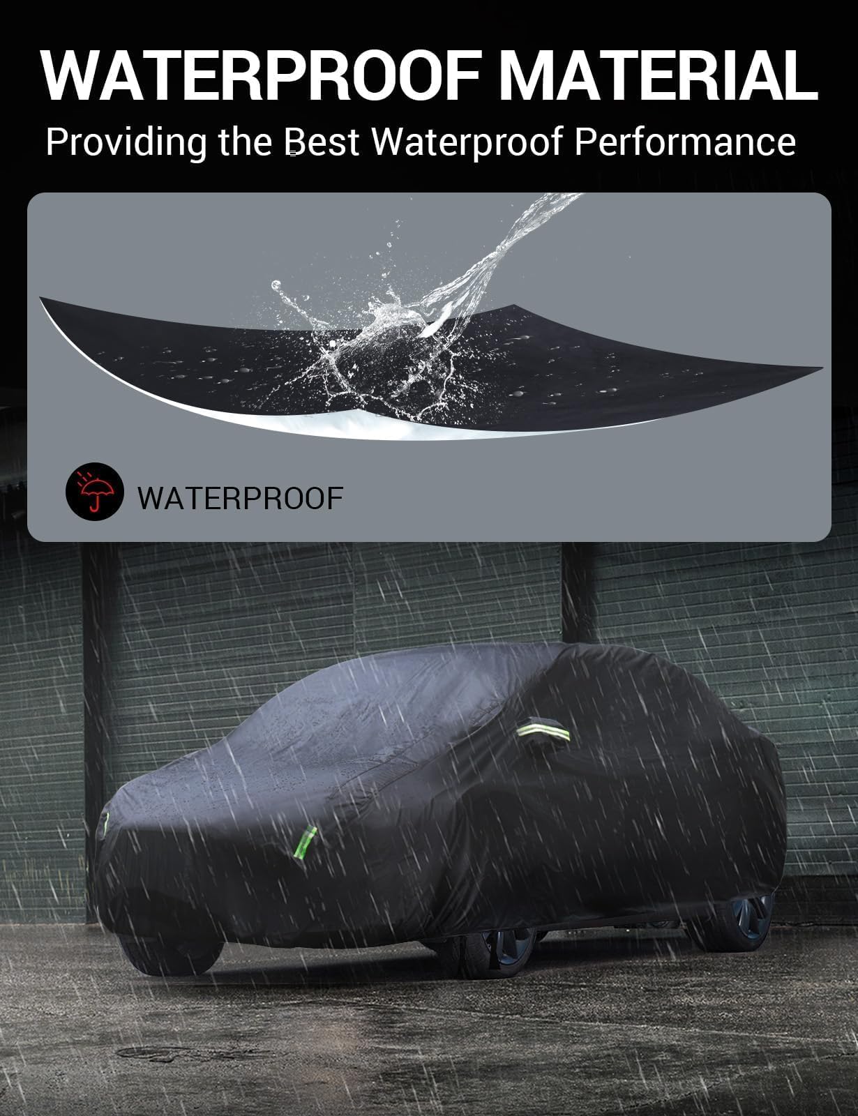 BASENOR 2026 Upgrade Tesla Car Cover for Model X Model X Plaid All-Weather Waterproof UV Protection Full Exterior — view 3