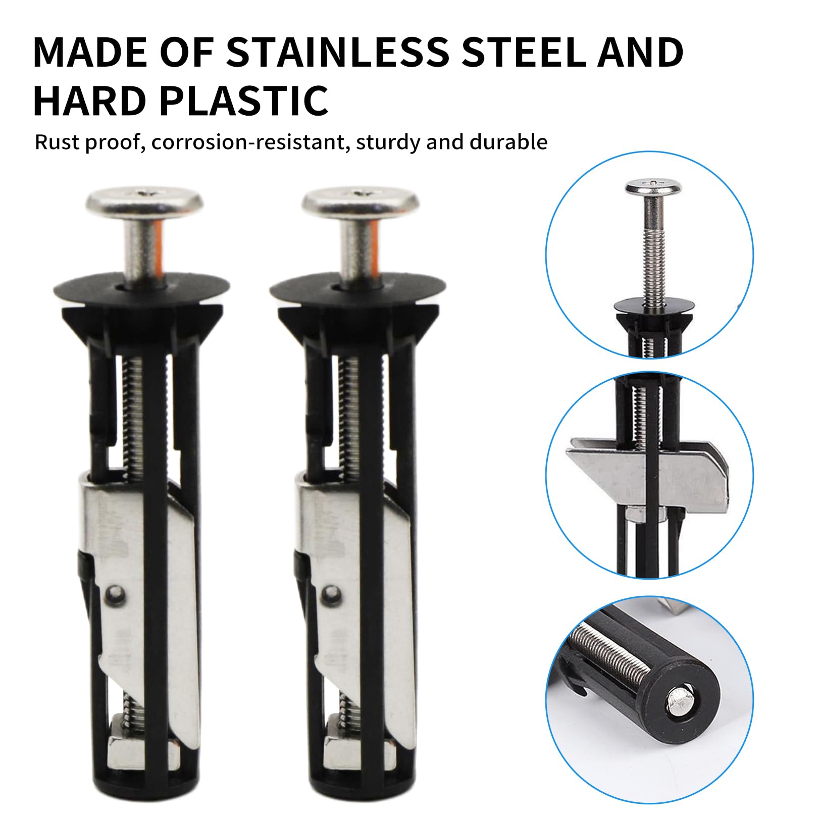 Colomira Toilet Seat Fixings, 2 Pcs Universal Quick Release Toilet Seat Fittings, Stainless