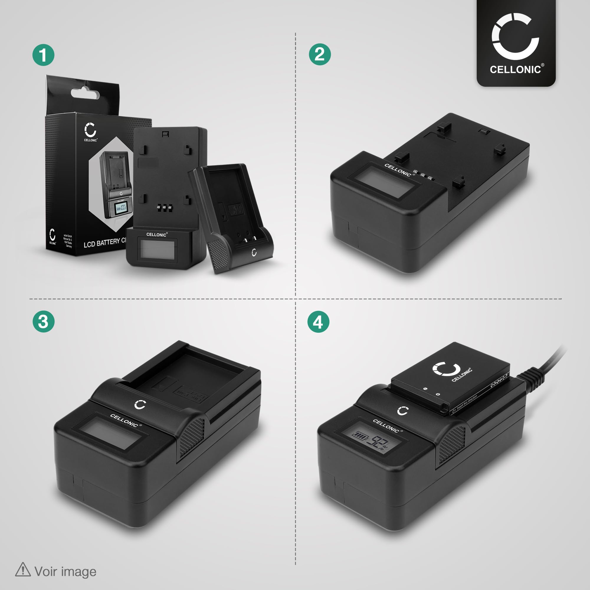 CELLONIC Chargeur NP-FV70 NP-FV50 NP-FV100 pour Appareil Photo Sony FDR-AX100 AX100e FDR-AX33 FDR-AX53 HDR-CX625 Alimentation Batterie BC-TRV AC-VQV10, Câble Charge Rapide, Adaptateur Secteur